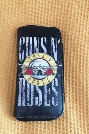 guns n roses baskılı deri cüzdan