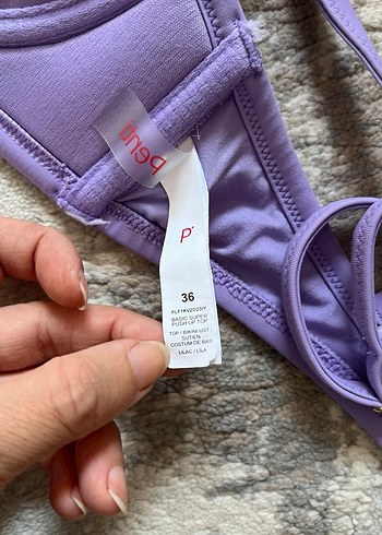 36 Beden mor Renk Penti Lila Strappy Elastik Bikini Üstü