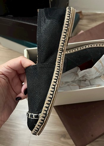 Siyah Süet Kadın Espadril - Görsel 4