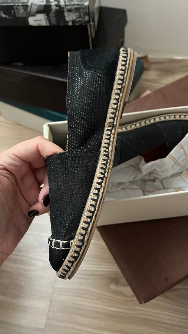 Siyah Süet Kadın Espadril - Görsel 4