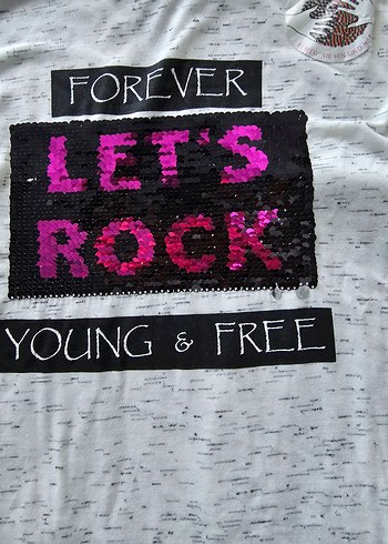 Gri Kız Çocuk Kısa Kollu Baskılı Tişört - Görsel 3