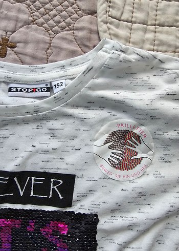 Gri Kız Çocuk Kısa Kollu Baskılı Tişört - Görsel 4