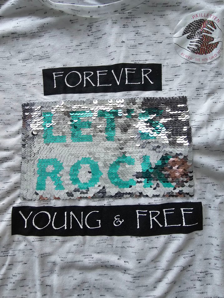 Gri Kız Çocuk Kısa Kollu Baskılı Tişört - Görsel 2