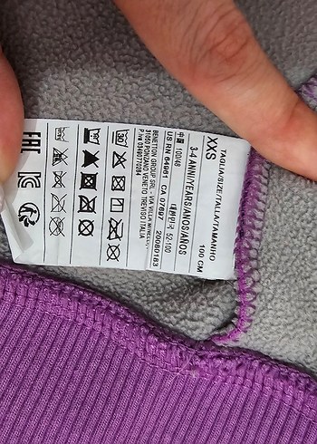 4 Yaş Beden Kız Çocuk Kapüşonlu Mor Fermuarlı Sweatshirt