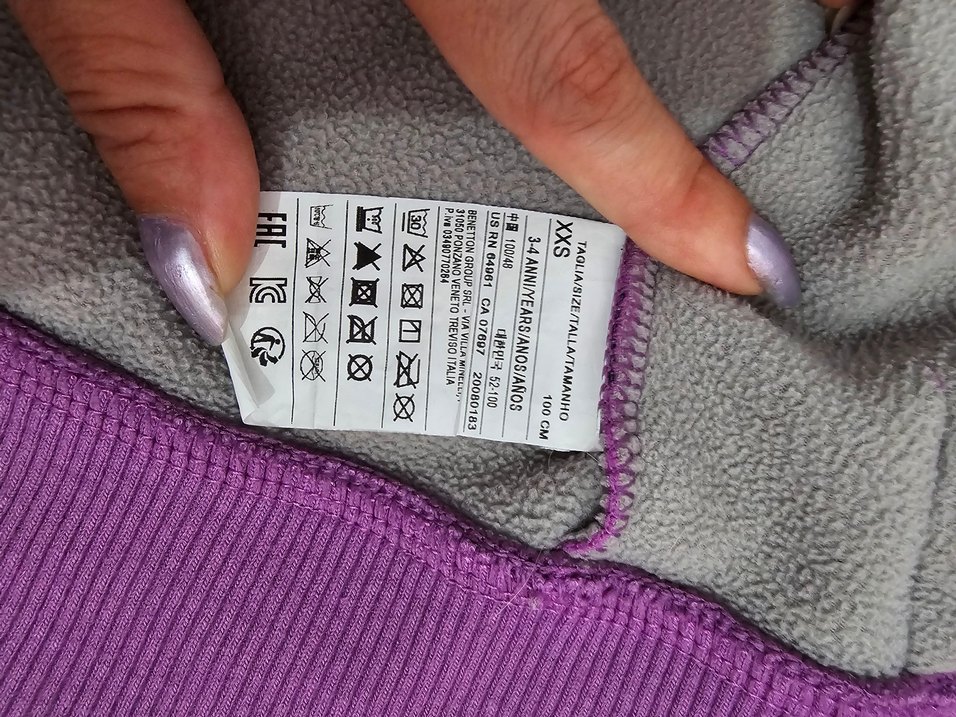 Kız Çocuk Kapüşonlu Mor Fermuarlı Sweatshirt - Görsel 3