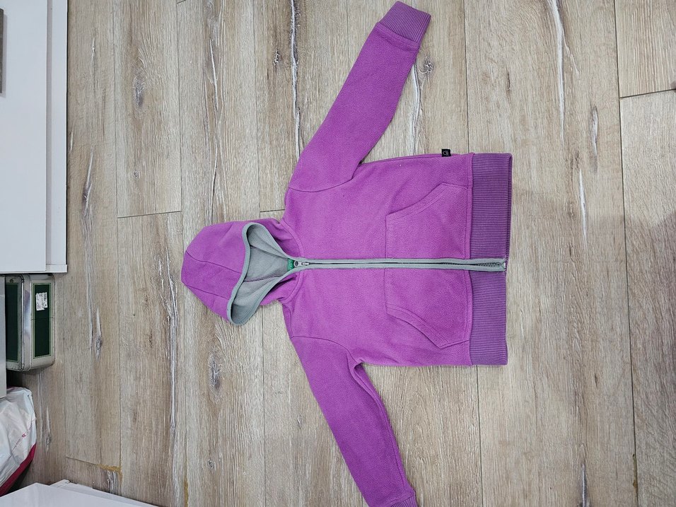 Kız Çocuk Kapüşonlu Mor Fermuarlı Sweatshirt - Görsel 2