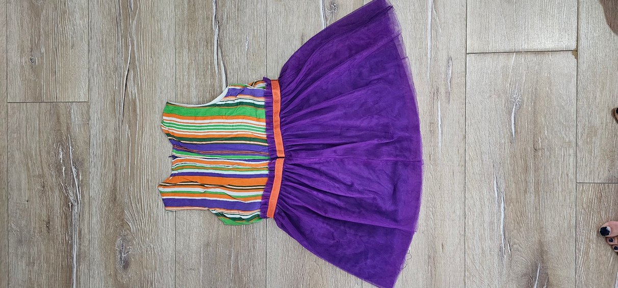 Renkli Pliseli Bohem Kız Elbise - Görsel 2