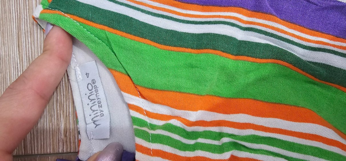 Renkli Pliseli Bohem Kız Elbise - Görsel 3