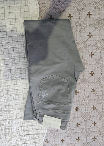 Haki Kadın Denim Kumaş Pantolon - Görsel 2