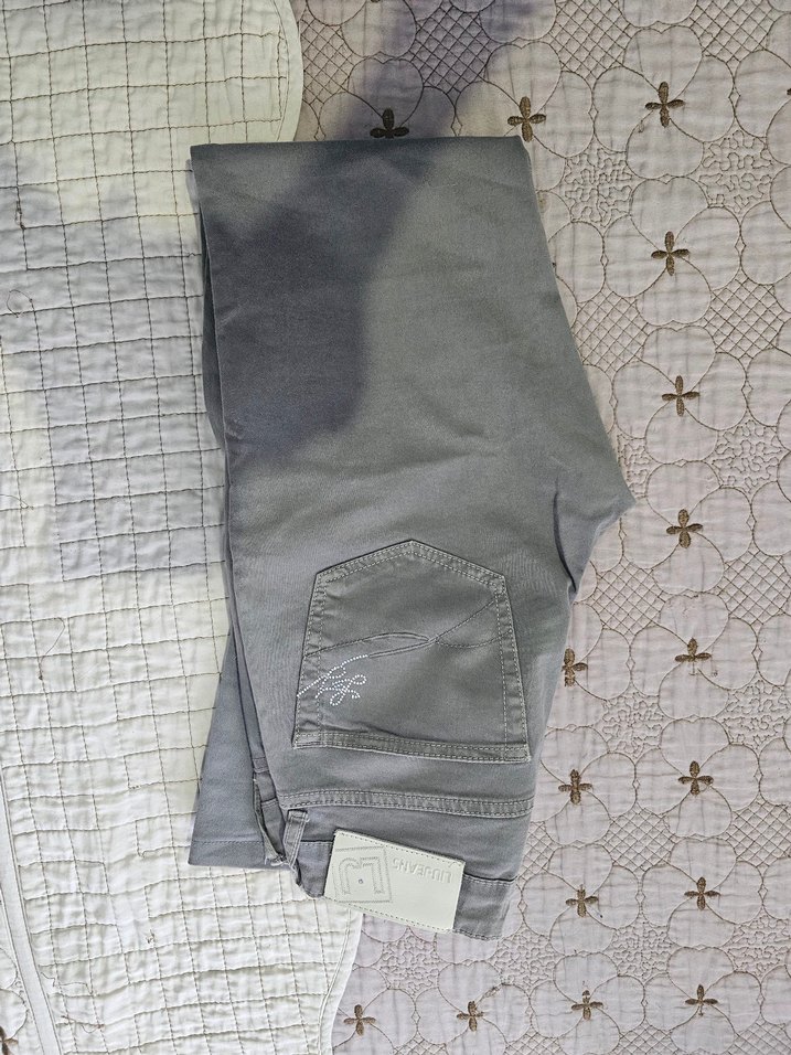 Haki Kadın Denim Kumaş Pantolon - Görsel 2