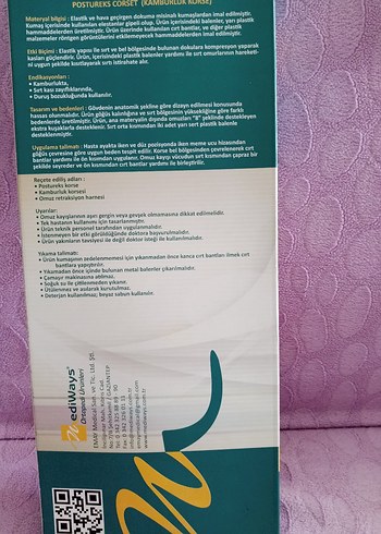 universal Beden KAMBURLUK DİK DURUŞ KORSESİ