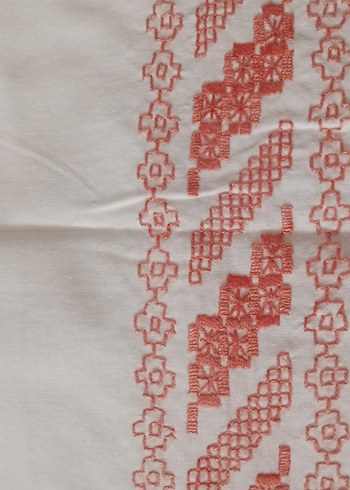 VİNTAGE KANAVİÇE İŞLEMELİ TAKIM (1 ETEK 1 UZUN YASTIK) - Görsel 6