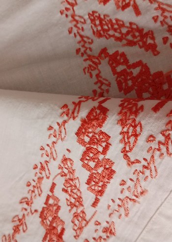 VİNTAGE KANAVİÇE İŞLEMELİ TAKIM (1 ETEK 1 UZUN YASTIK) - Görsel 8