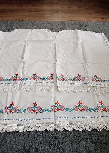 ESKİLERDEN KANAVİÇE İŞLEMELİ TAKIM (1 ETEK 2 KÜS YASTIĞI) - Görsel 2