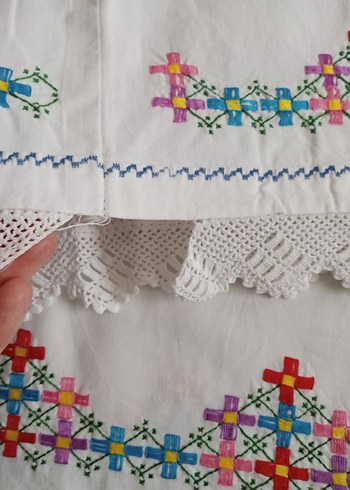 ESKİLERDEN KANAVİÇE İŞLEMELİ TAKIM (1 ETEK 2 KÜS YASTIĞI) - Görsel 7