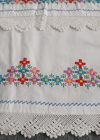 ESKİLERDEN KANAVİÇE İŞLEMELİ TAKIM (1 ETEK 2 KÜS YASTIĞI) - Görsel 4