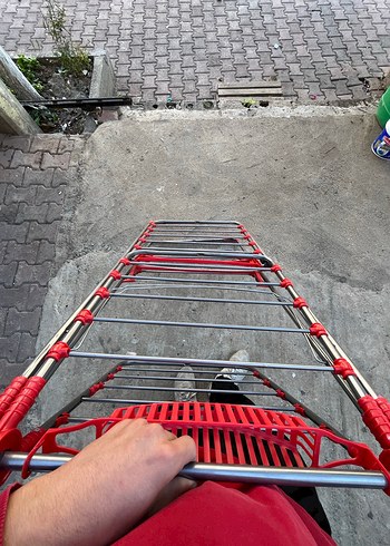  Beden Kırmızı Katlanabilir Çamaşır Kurutmalığı