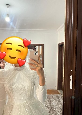38 Beden Uzun Kollu Beyaz Prenses Gelinlik