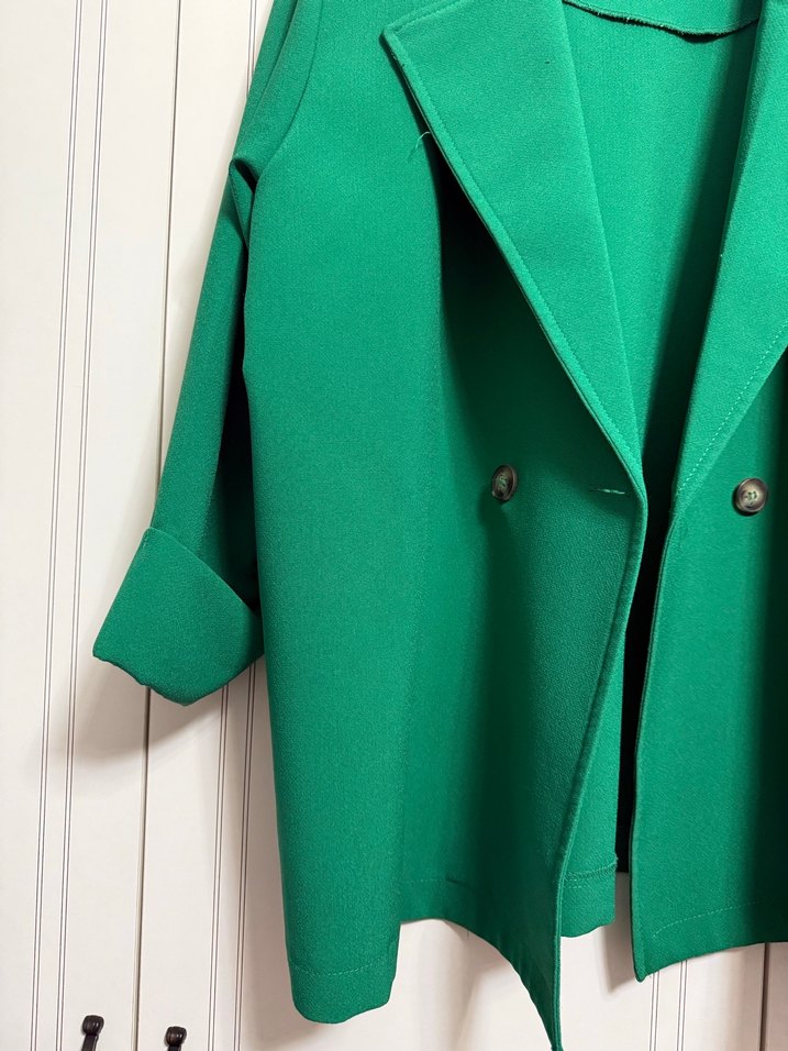 Düğmeli Mini Yeşil Kadın Blazer - Görsel 3