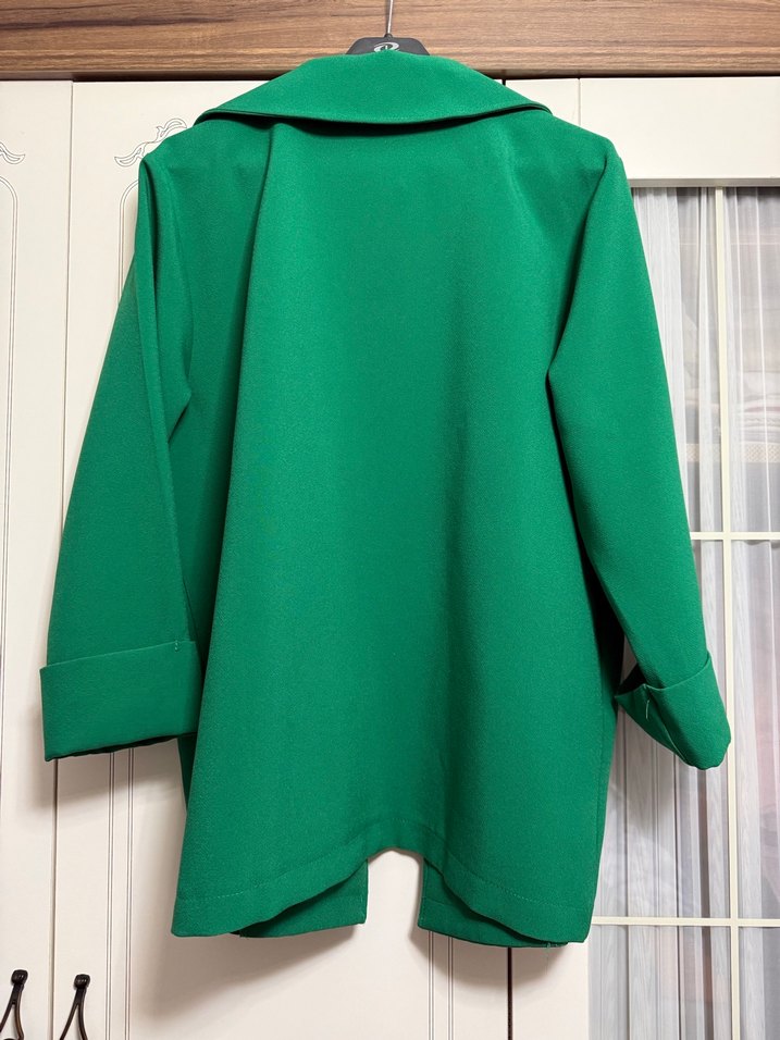 Düğmeli Mini Yeşil Kadın Blazer - Görsel 4