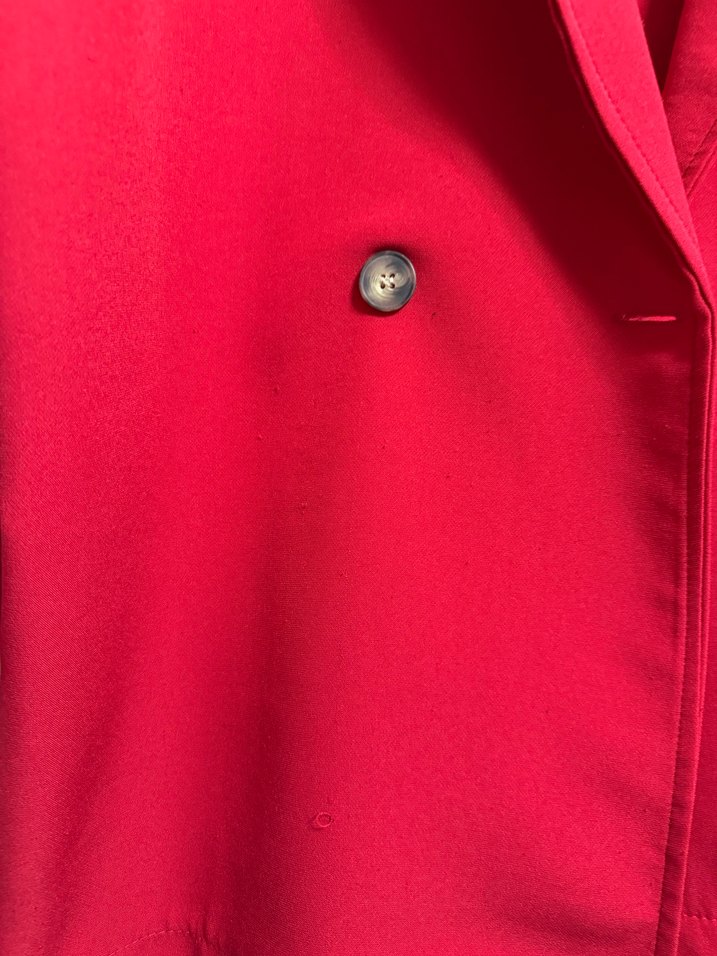 Kadın Kırmızı Düğmeli Midi Blazer Ceket - Görsel 3