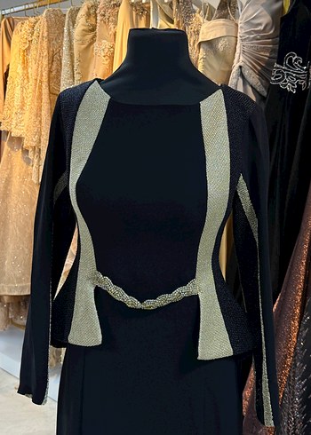 40 Beden siyah Renk Uzun Siyah Gotik Yüksek Yakalı Kadın Elbise
