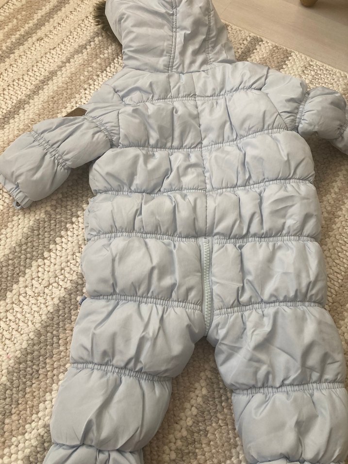 Açık mavi Kürklü Erkek Bebek Tulumu - Görsel 5