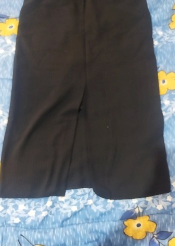 Siyah Uzun Drapeli Kadın Etek - Görsel 2