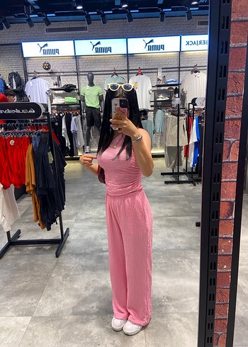 Pembe Midi Askısız Kadın Tulum