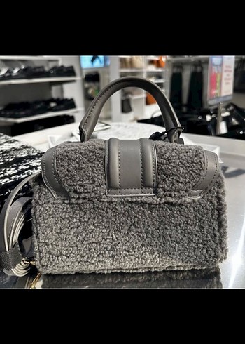 H&M Gri Kürklü Kadın El Çantası