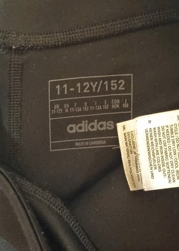 Siyah adidas Atletik kız çocuk Tayt - Görsel 2