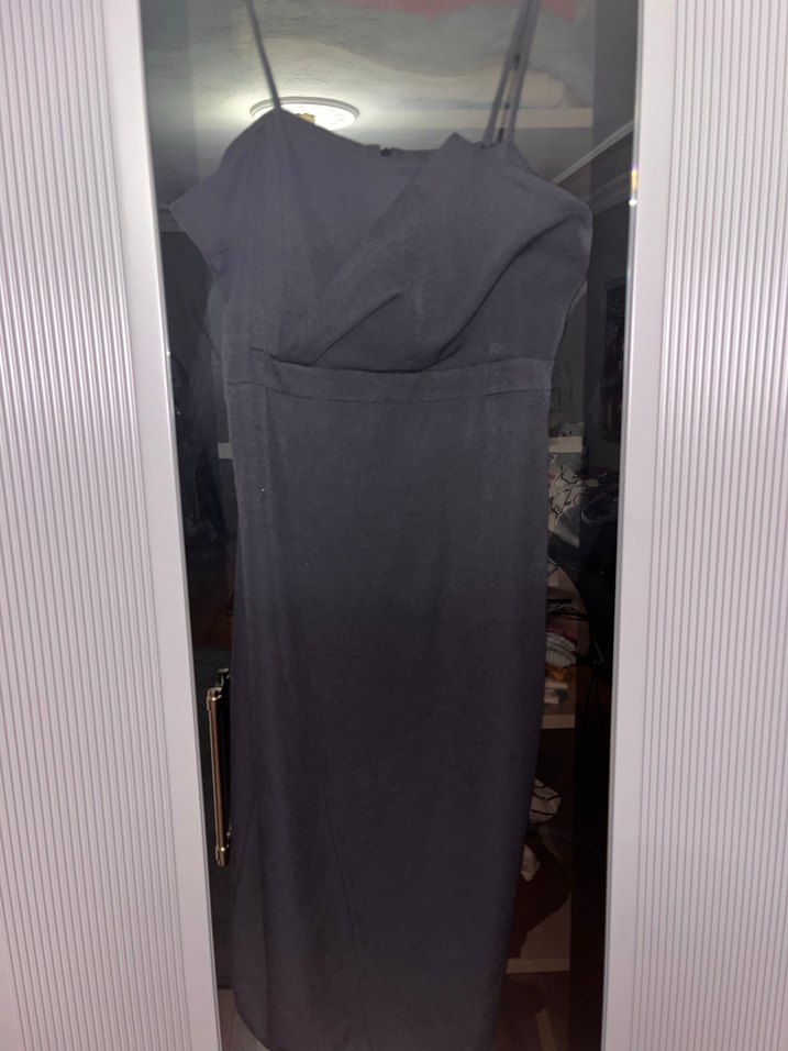 Siyah Midi elbise - Görsel 4