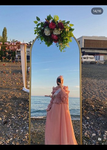 36 Beden pembe Renk Abiye elbise