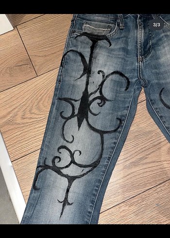 y2k cyber affliction pislick custom made jeans - Görsel 4
