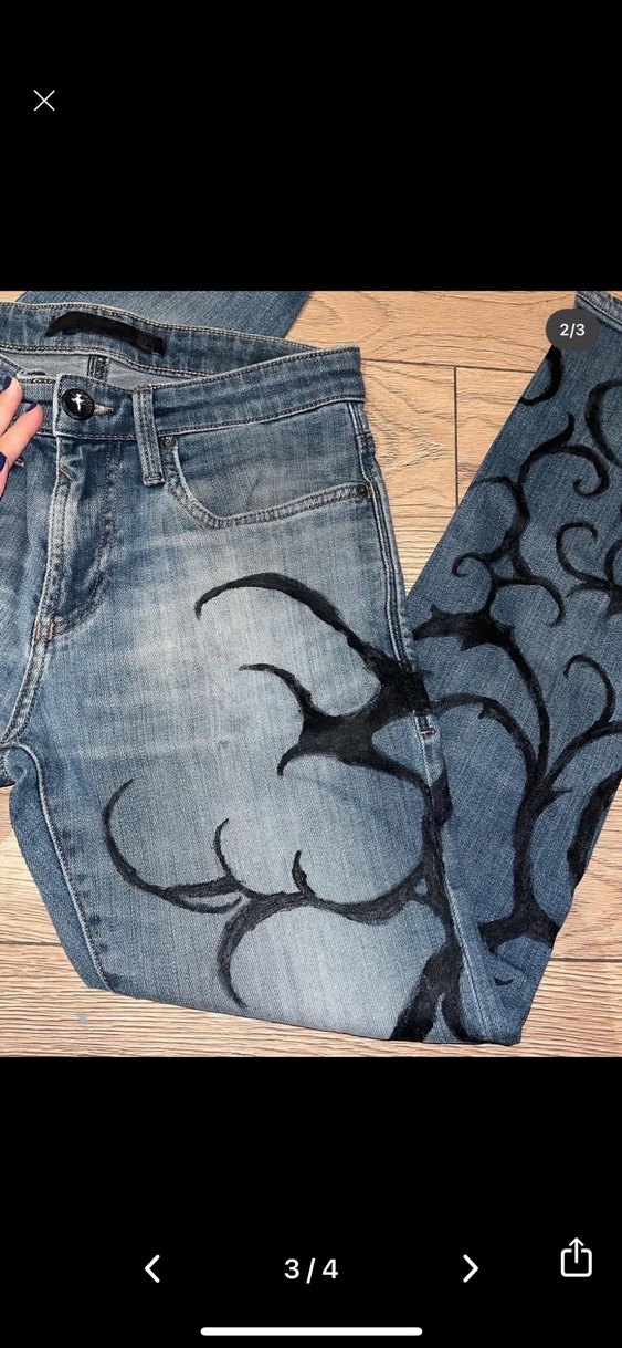 y2k cyber affliction pislick custom made jeans - Görsel 3