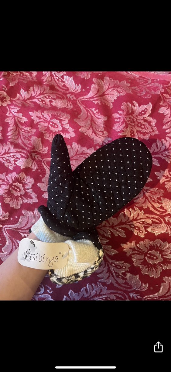 coquette babydoll puantiyeli ekoseli kurdeleli pofuduk eldiven - Görsel 5