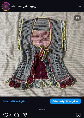 vintage el örgüsü yelek hırka