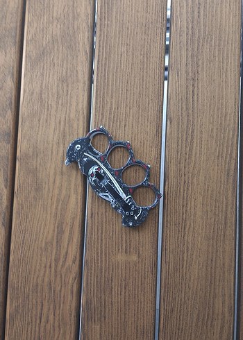 Kafatası Desenli Siyah Biker Anahtarlık - Görsel 2