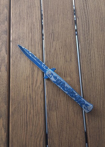 Mavi Gri Desenli Katlanır Bıçak - Görsel 3