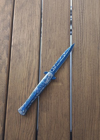 Mavi Gri Desenli Katlanır Bıçak - Görsel 4