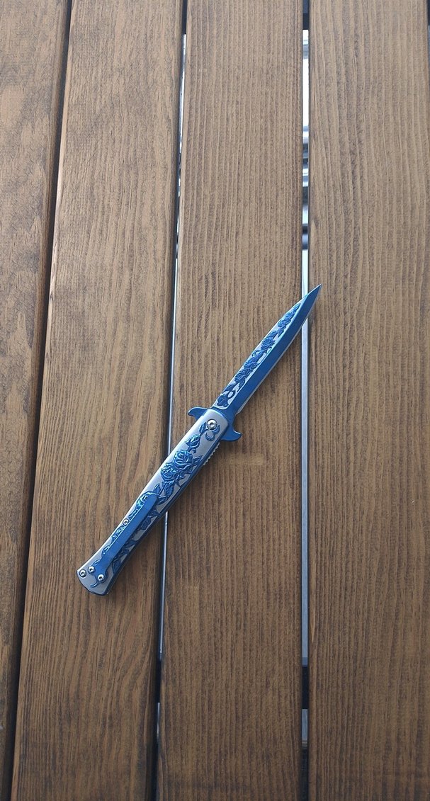 Mavi Gri Desenli Katlanır Bıçak - Görsel 4