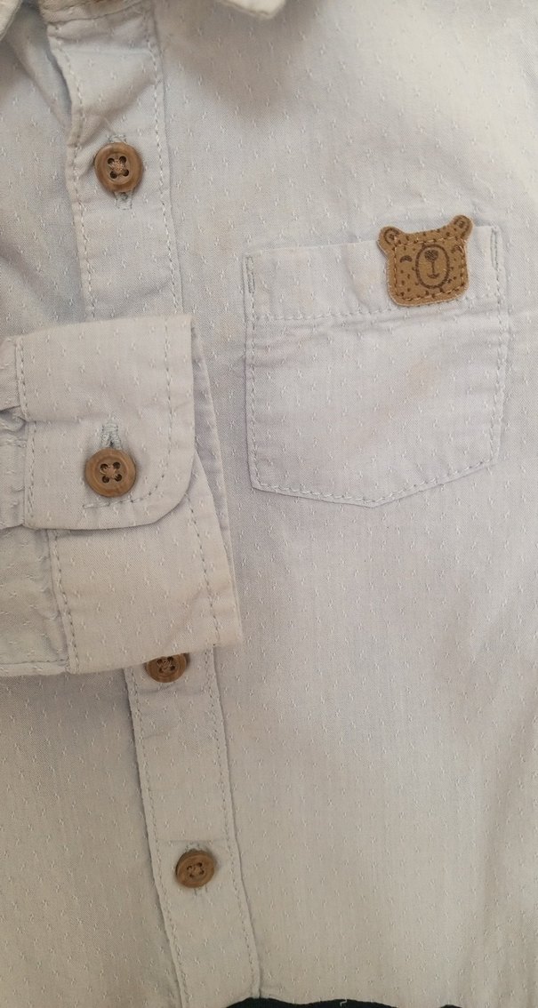 Düğmeli Yaka Detaylı Uzun Kollu çıtçıtlı gömlek - Görsel 4