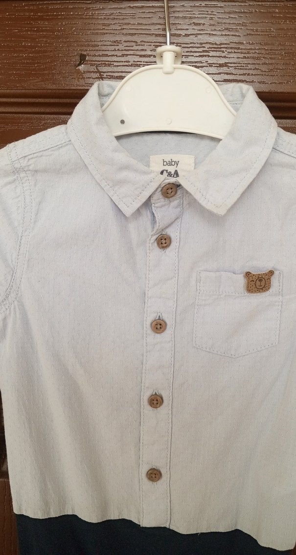 Düğmeli Yaka Detaylı Uzun Kollu çıtçıtlı gömlek - Görsel 2