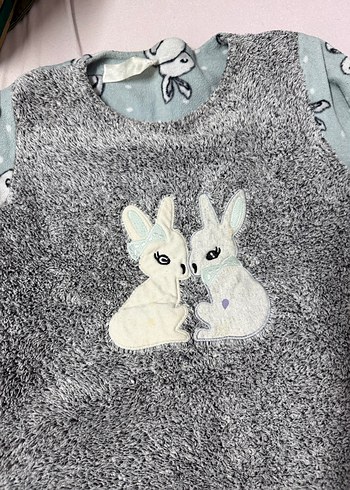 Gri Tavşan Desenli Pijama Takımı - Görsel 2