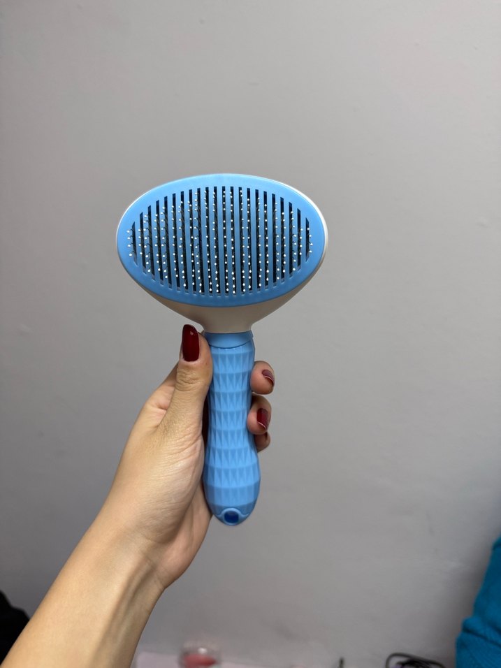 Mavi Kedi Tüyü Temizleme Fırçası - Görsel 2