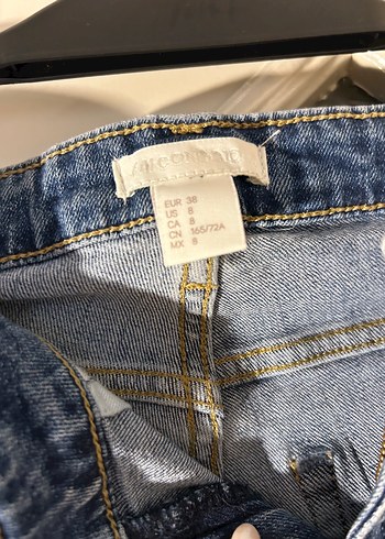 m Beden mavi Renk Kadın Mavi Denim Midi Boy Kot Pantolon