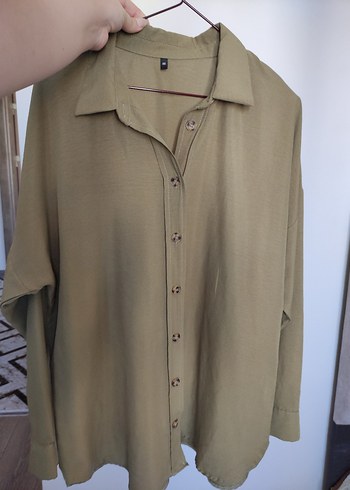 40 Beden haki oversize gömlek