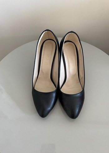 Siyah Minimalist Stiletto (kadeh topuk) Topuklu Kadın Ayakkabı