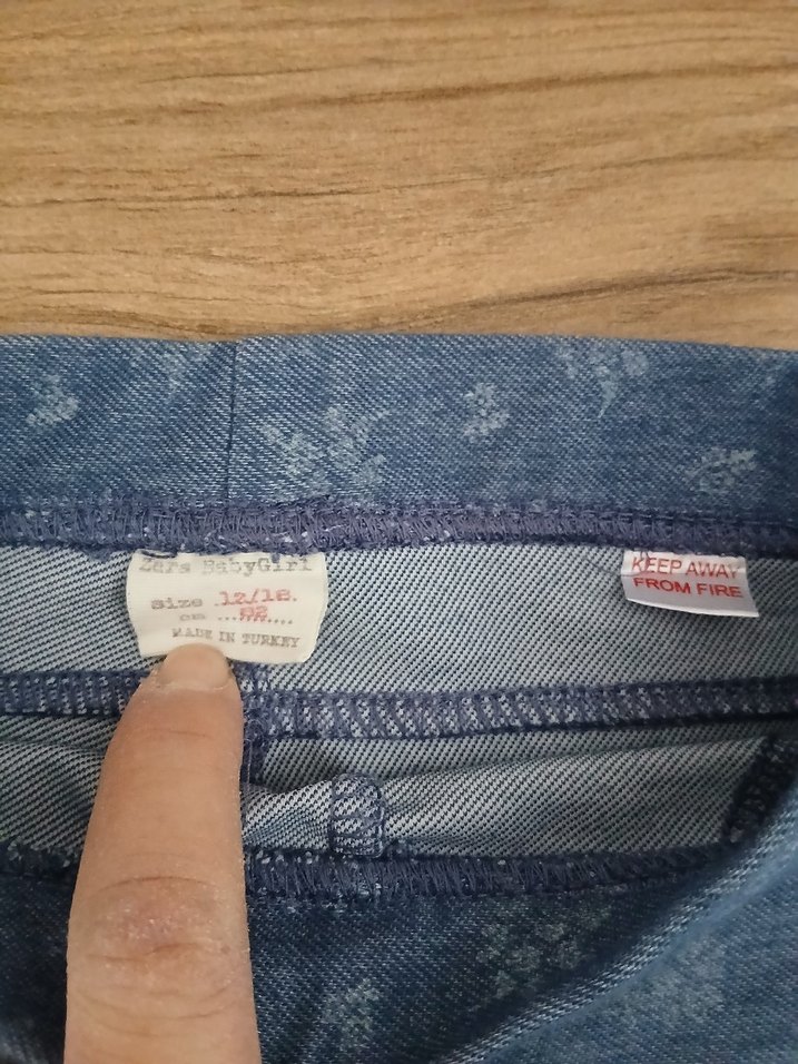 Zara Kız Çocuk 12-18 ay Gri Batik Desenli Triko Pantolon - Görsel 3