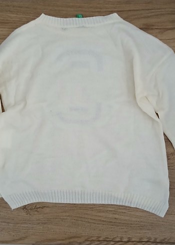 Benetton 9-12 ay Beyaz Uzun Kollu Kız Sweatshirt - Görsel 2
